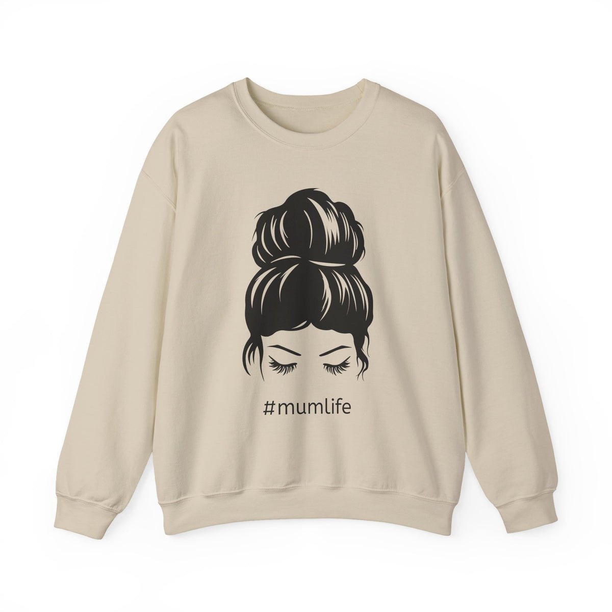 #mumlife Messy Bun Illustration Crewneck