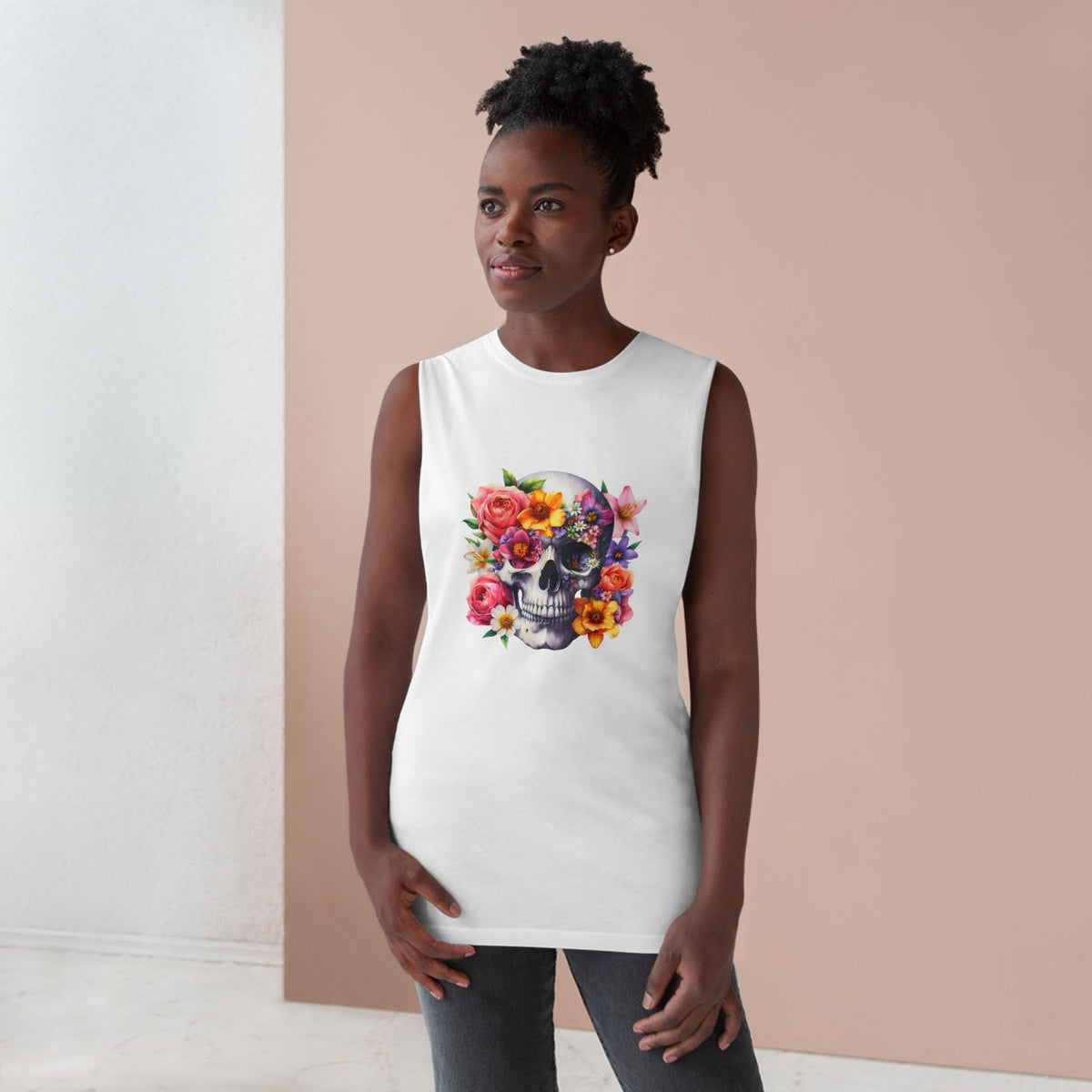 Floral Skull Tank Top