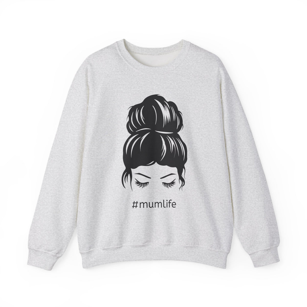 #mumlife Messy Bun Illustration Crewneck