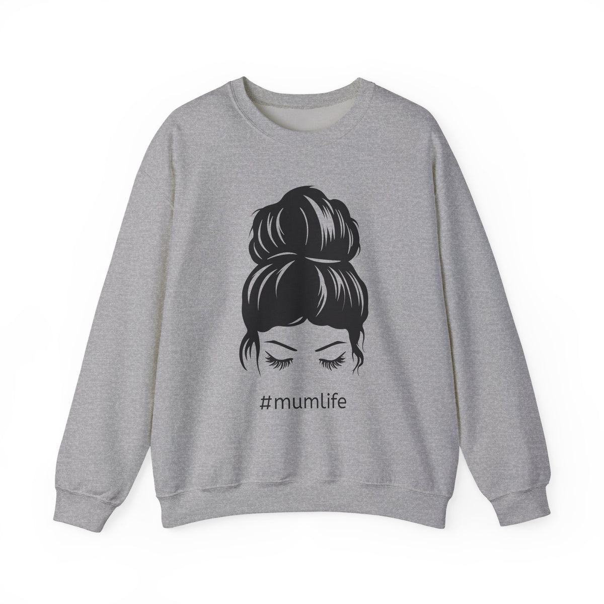 #mumlife Messy Bun Illustration Crewneck