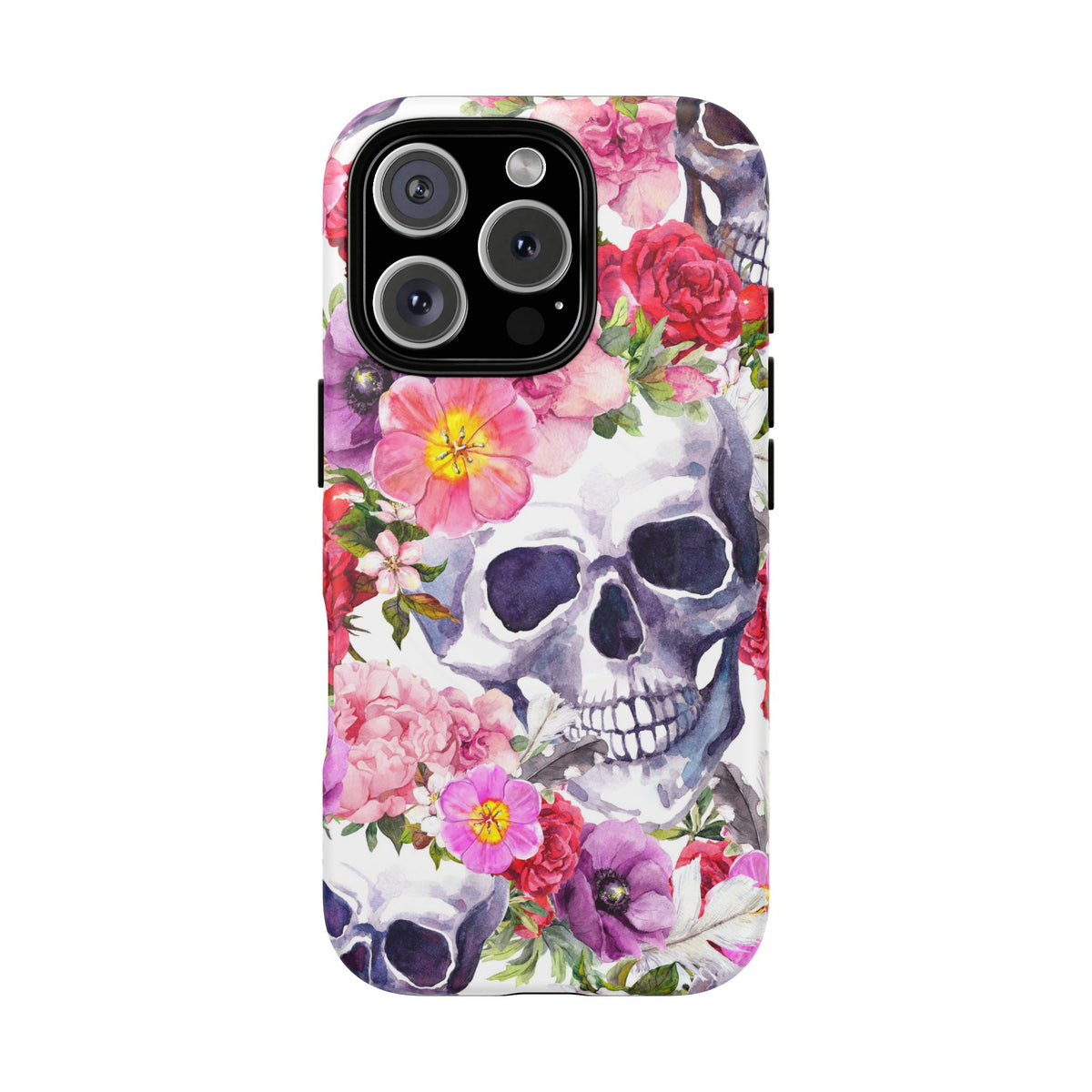 Floral Skull Tough Magnetic Phone Case