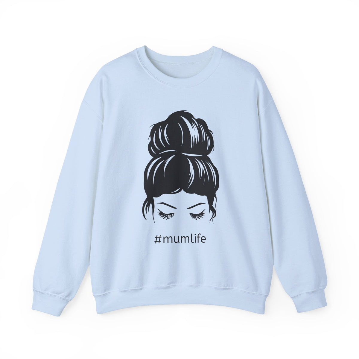 #mumlife Messy Bun Illustration Crewneck