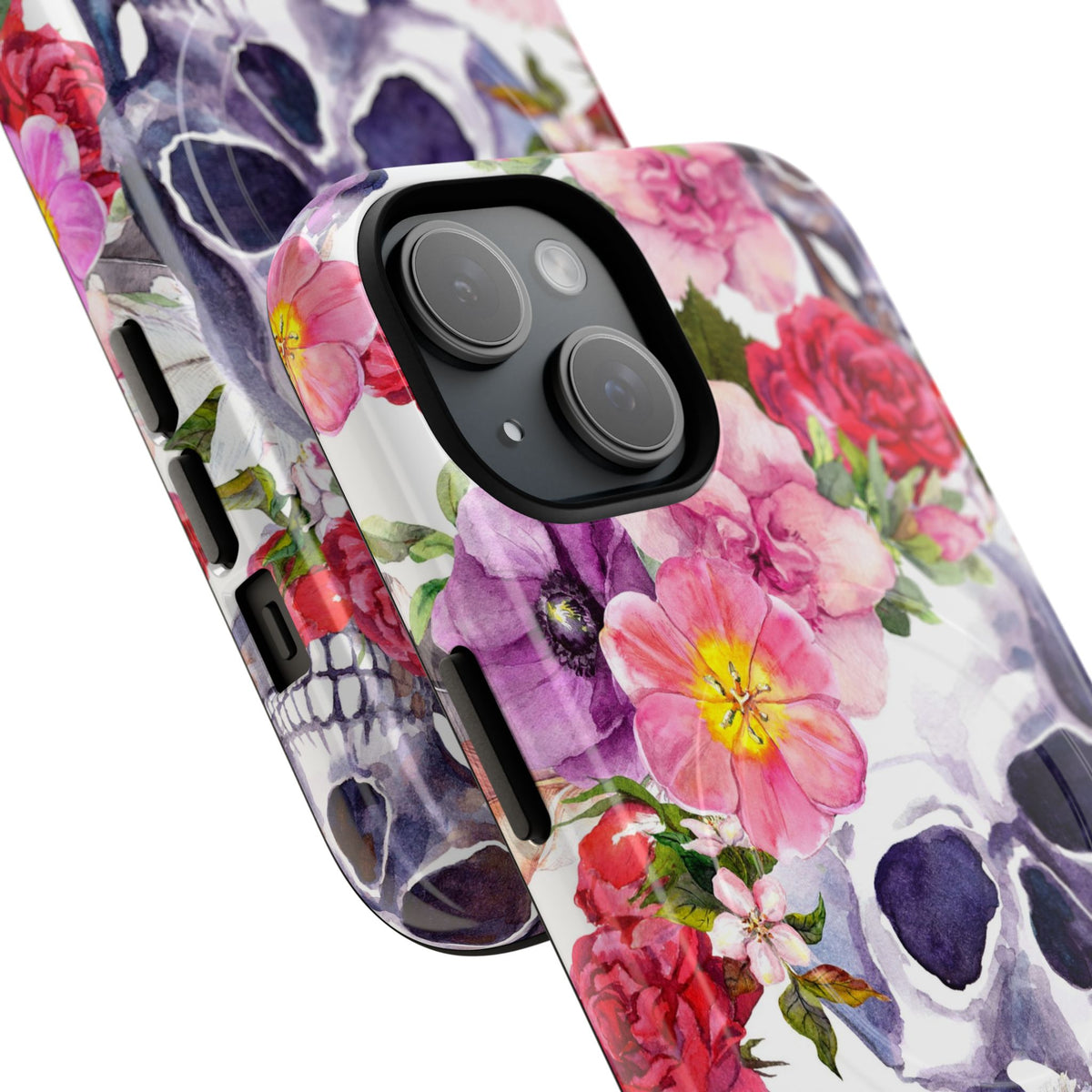 Floral Skull Tough Magnetic Phone Case