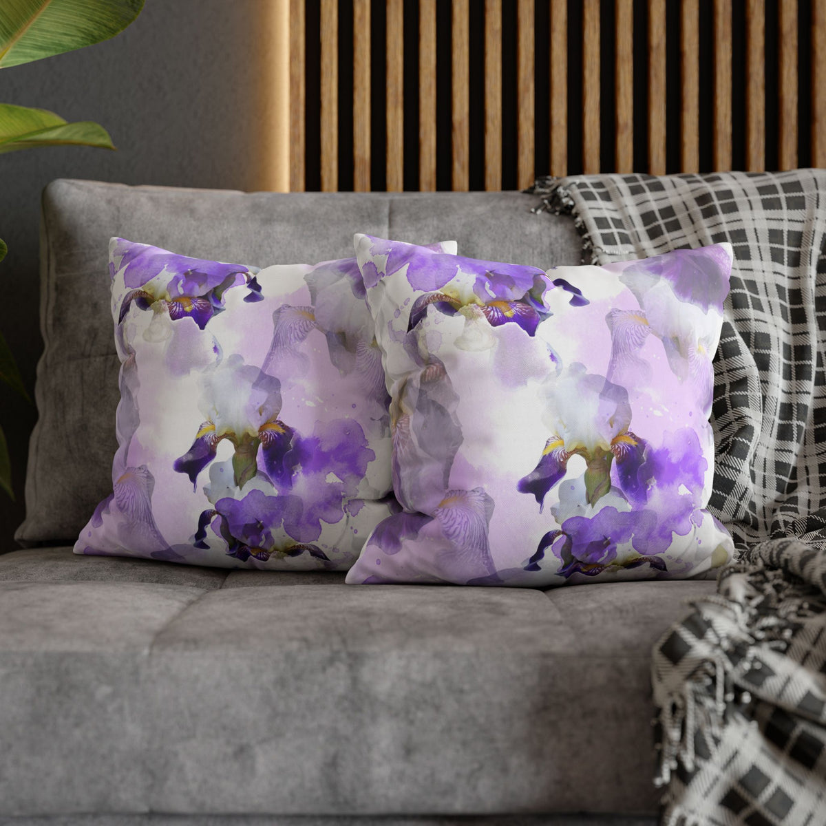 Lavender Watercolour Floral Pillowcase Cover