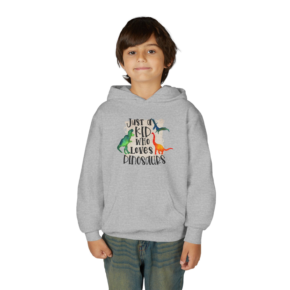 "Just a Kid Who Loves Dinosaurs" Dino Kids Hoodie