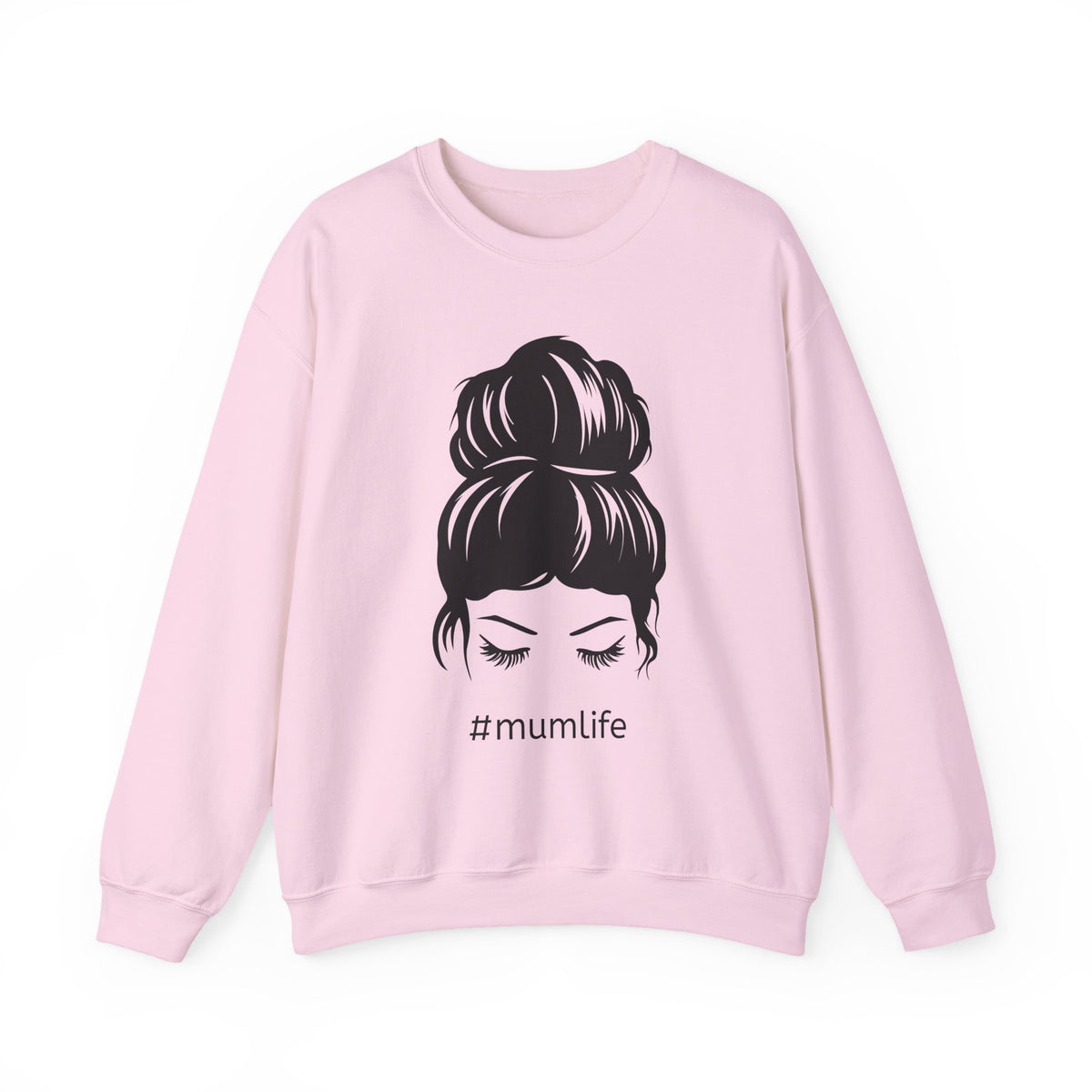 #mumlife Messy Bun Illustration Crewneck